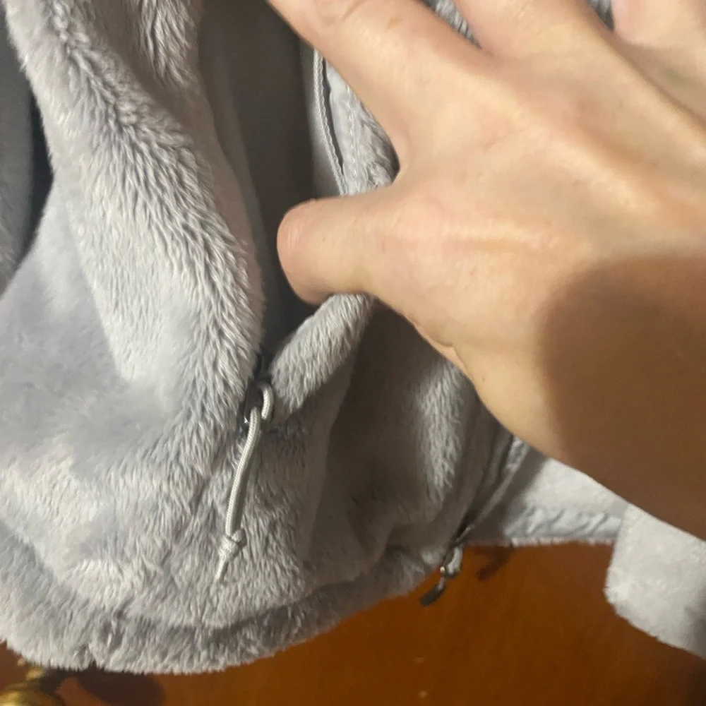 The North Face Gray Fleece Jacket with Pink Logo - Picture 6 of 7